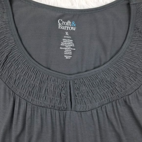 Croft & Barrow Soft Sleeveless Pajama Top Gray - Picture 7 of 10